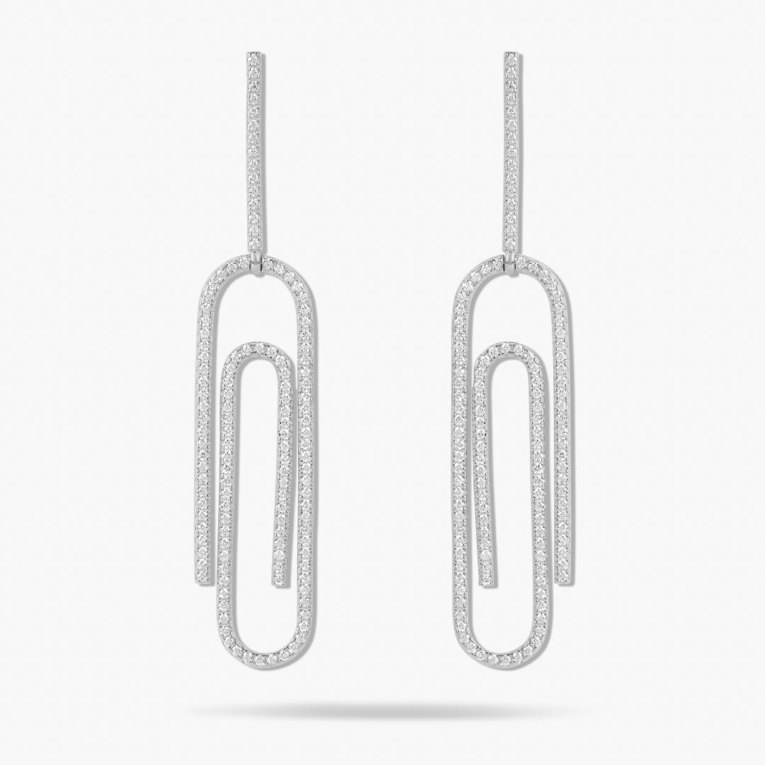 Paperclip Pave Earrings