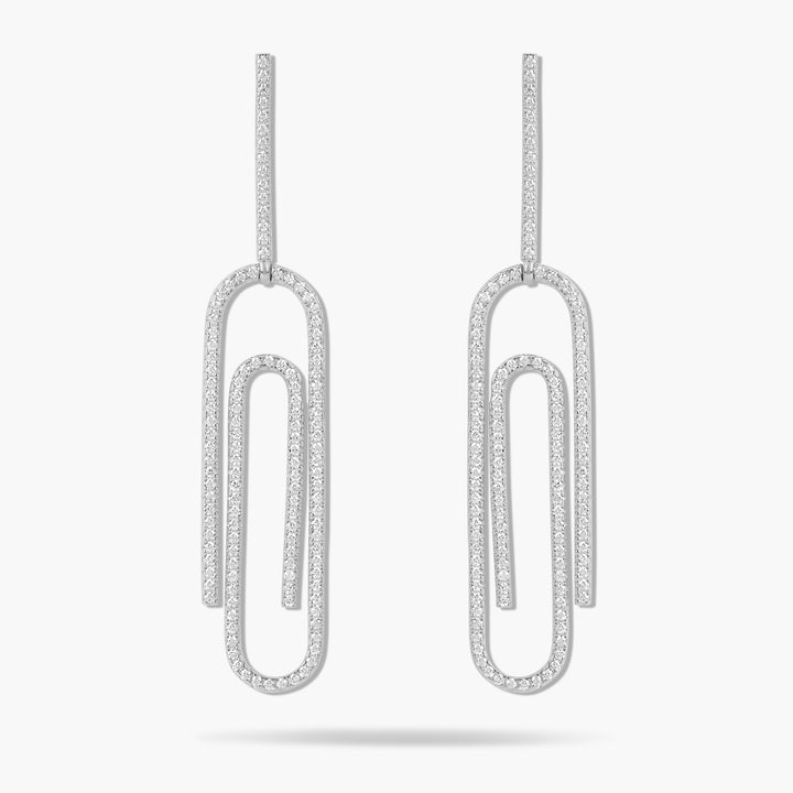 Paperclip Pave Earrings