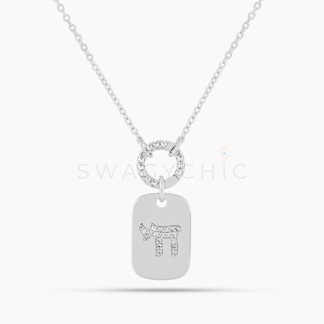 Signature Chai Tag Necklace- Silver - Swagychic