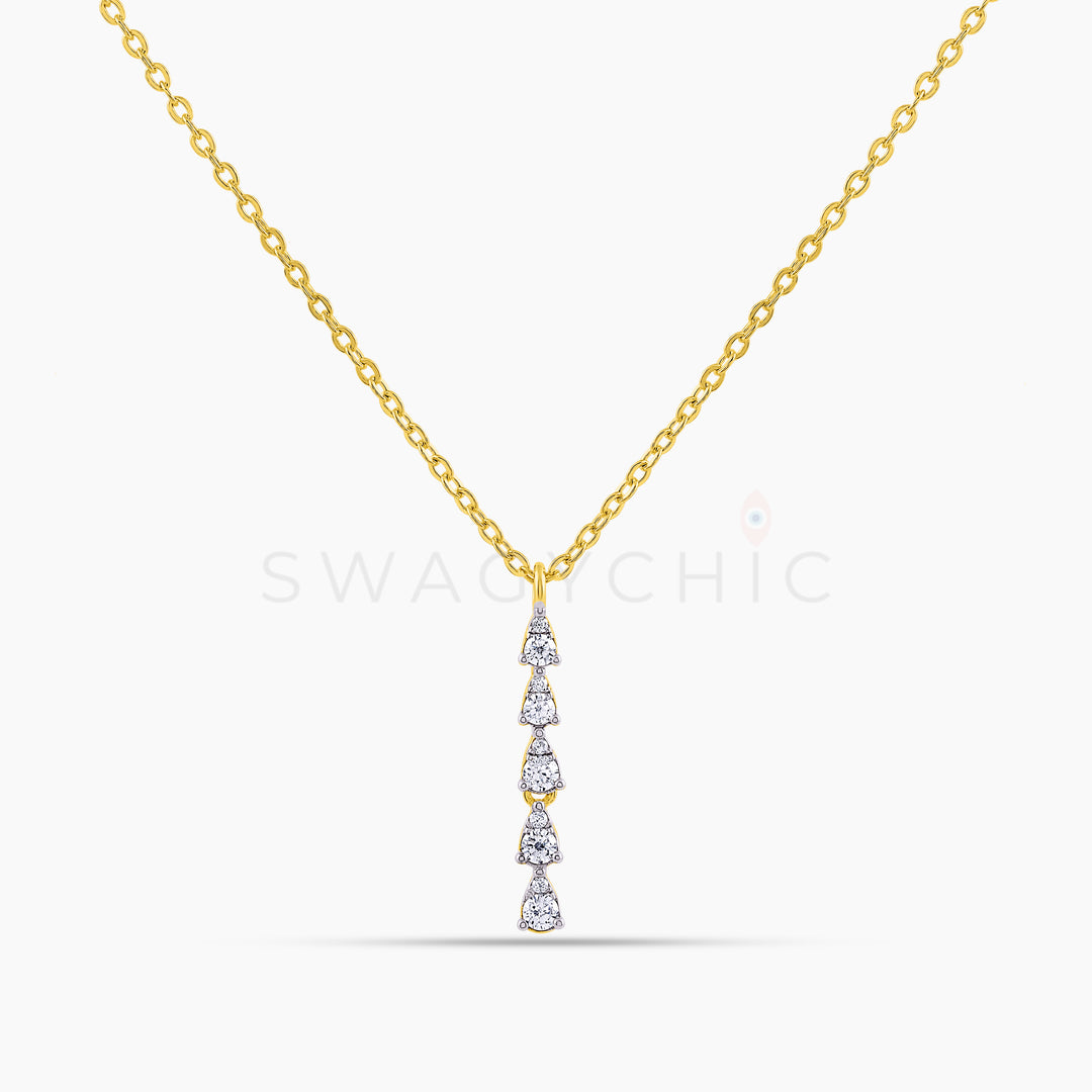 Signature Teardrop Drop Necklace - Gold - Swagychic