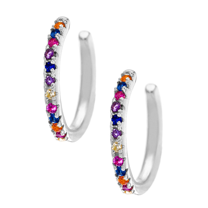 Simple CZ Cuff- Rainbow