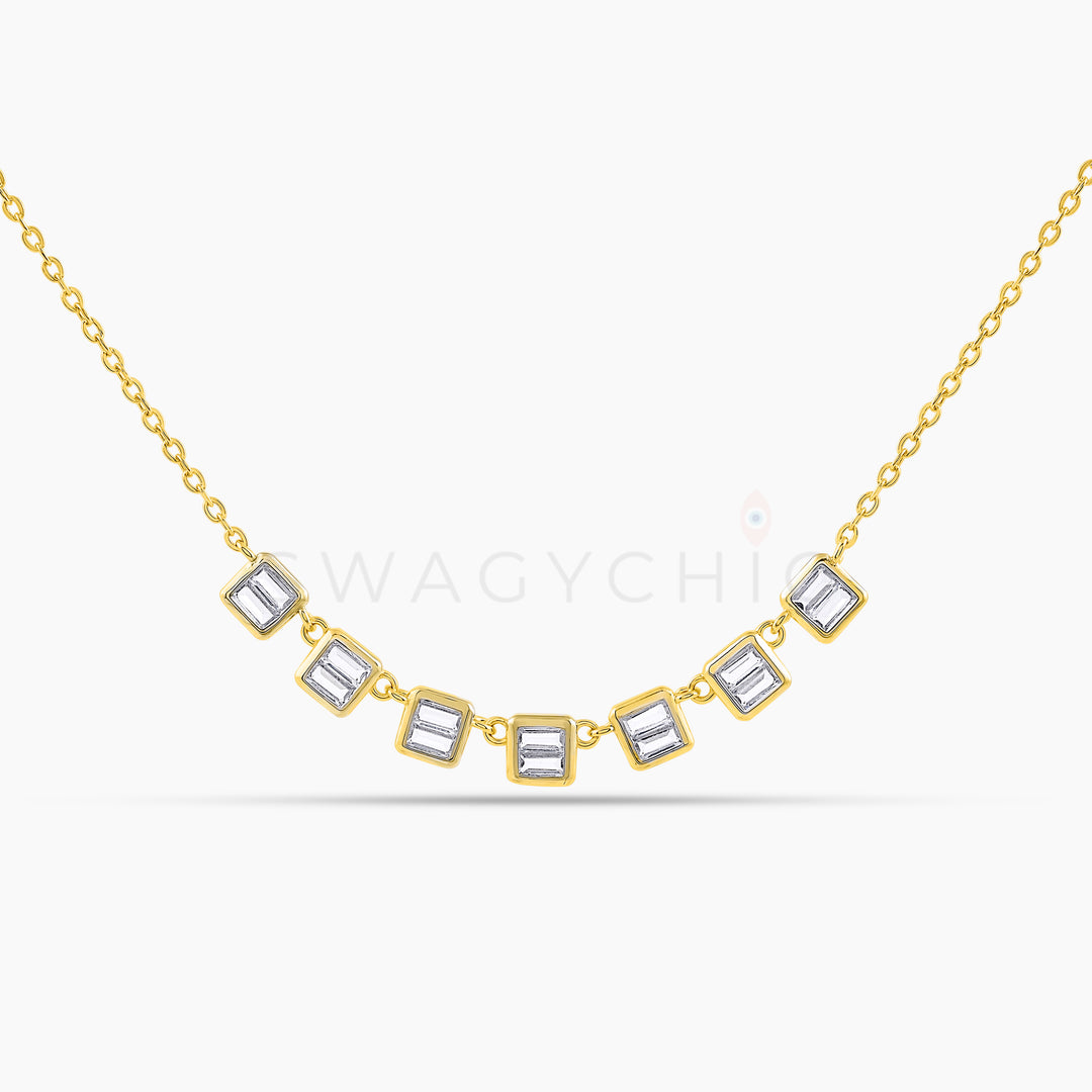 Square Frame Necklace - Gold - Swagychic