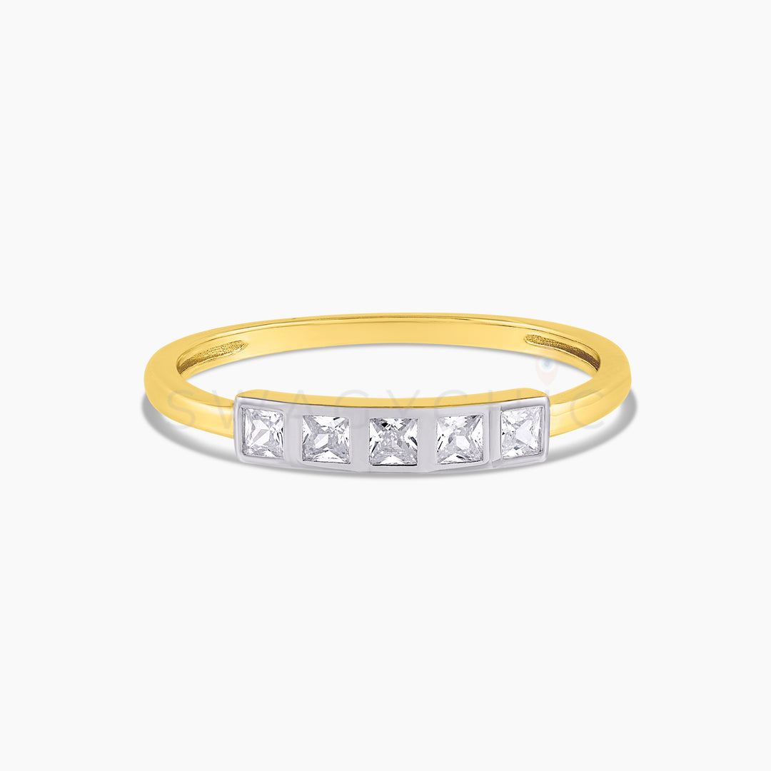 Square Frame Stackable Ring - Gold - Swagychic