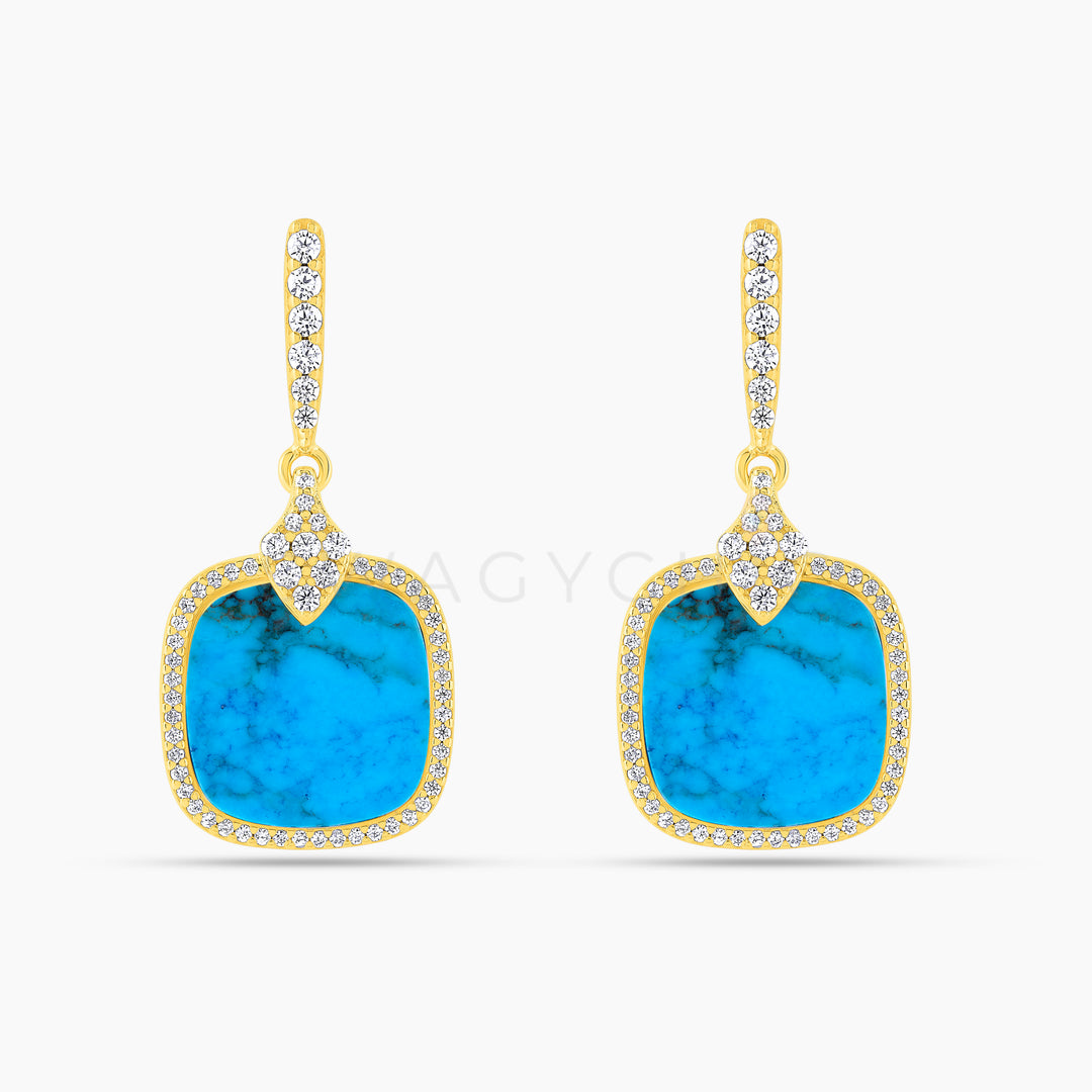 The Debutante Turquoise Mini Drop Earrings - Swagychic