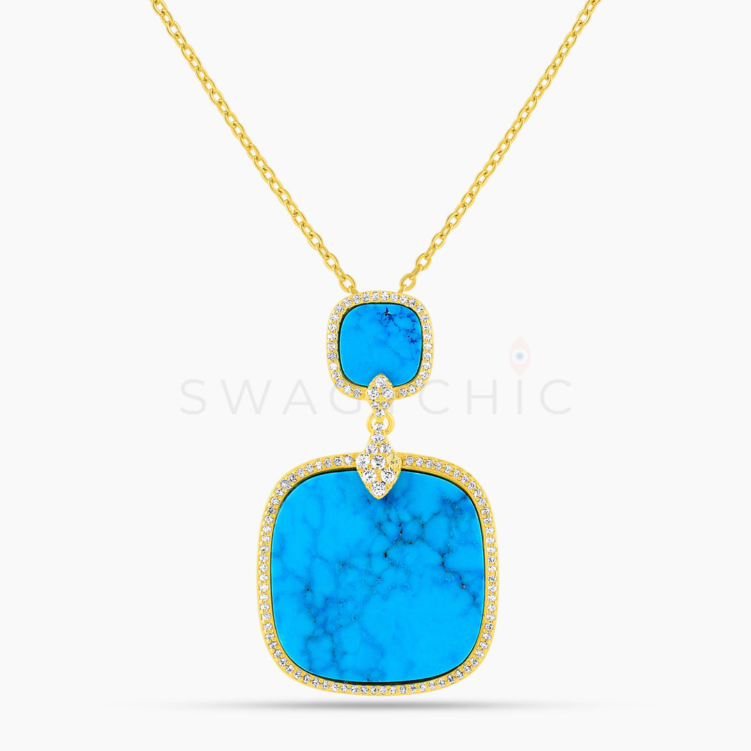 The Grand Turquoise Heiress Drop Necklace (Wholesale) - Swagychic
