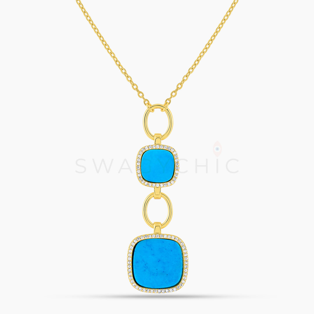 The Turquoise Society Drop Necklace (Wholesale) - Swagychic