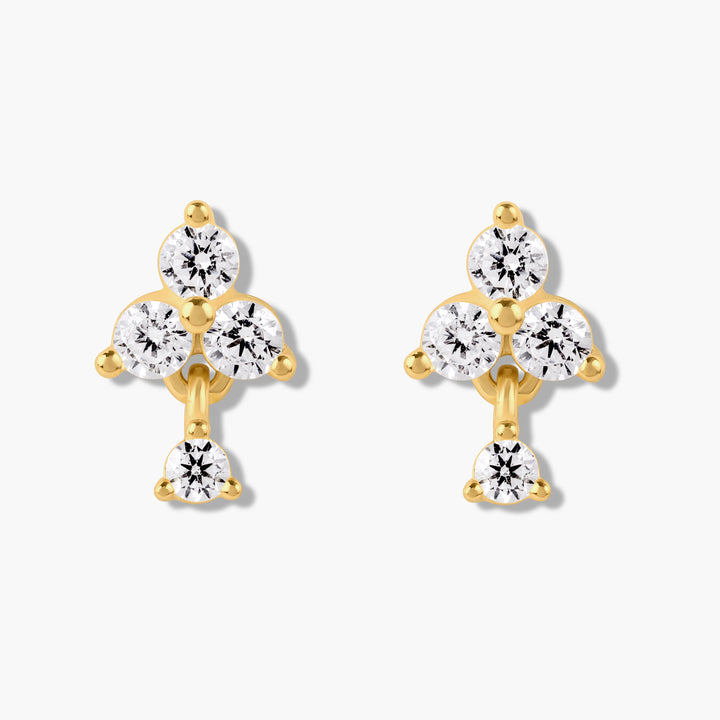 Triple Dot Dangle Studs