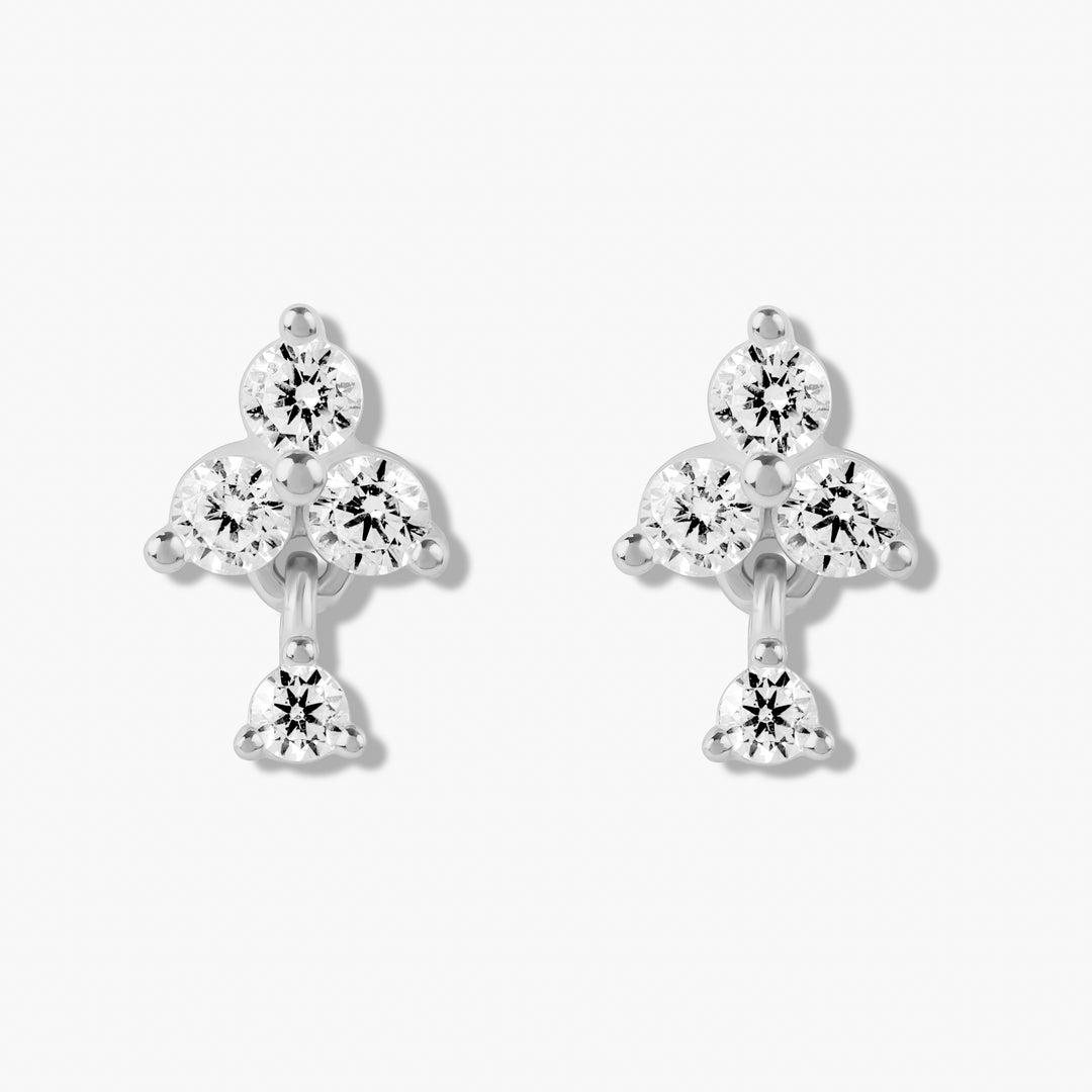 Triple Dot Dangle Studs