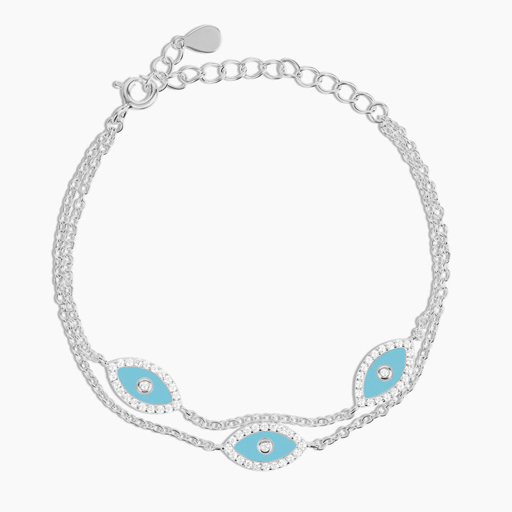 Triple Turquoise Stone Eye Bracelet