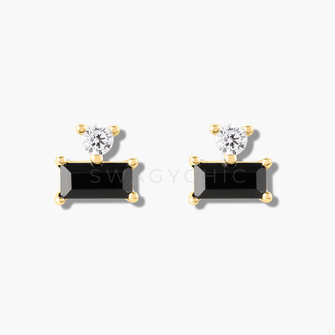 Baguette Point Studs- Gold - Swagychic