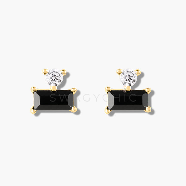 Baguette Point Studs- Gold - Swagychic