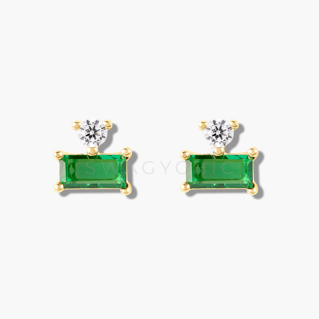 Baguette Point Studs- Gold - Swagychic