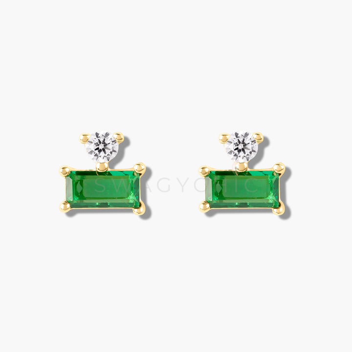 Baguette Point Studs- Gold - Swagychic