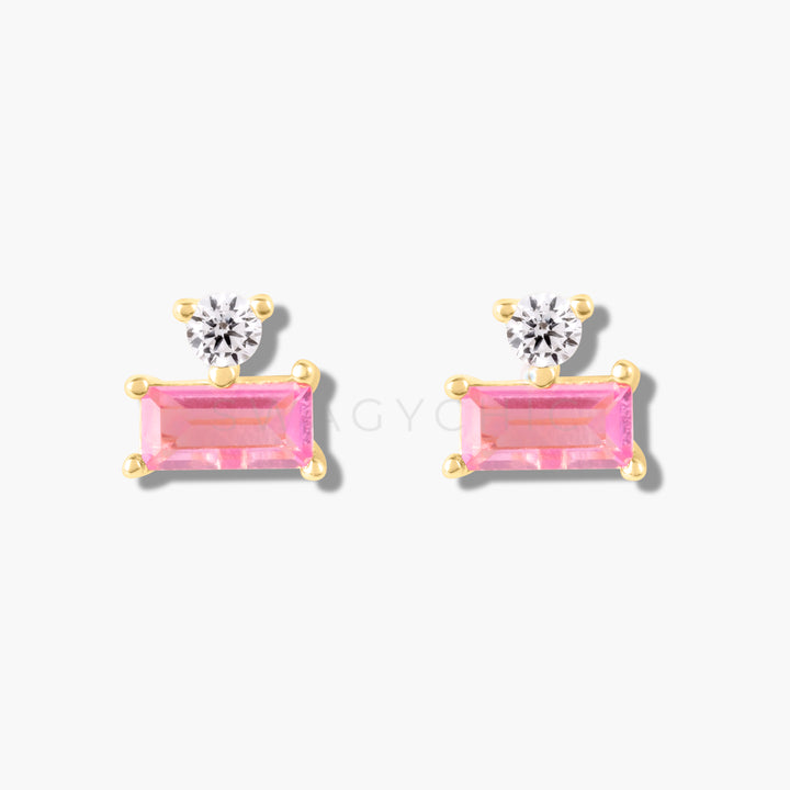 Baguette Point Studs- Gold - Swagychic