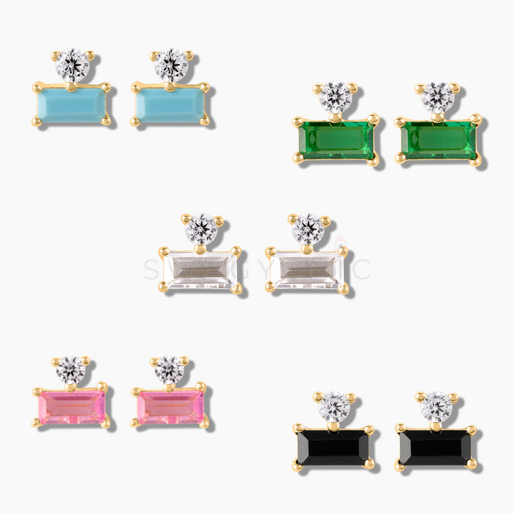 Baguette Point Studs- Gold - Swagychic