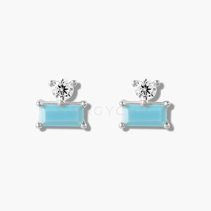 Baguette Point Studs- Silver - Swagychic