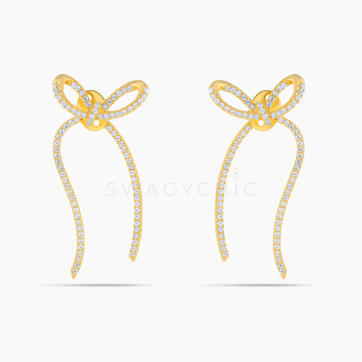 Bow Pave Ear Jacket Earring - Swagychic