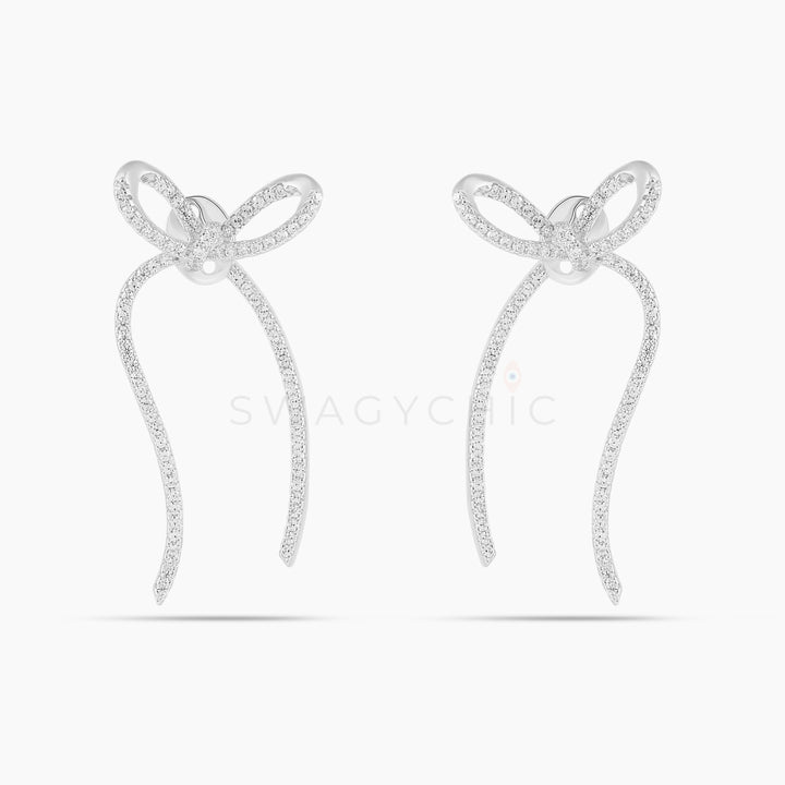 Bow Pave Ear Jacket Earring - Swagychic