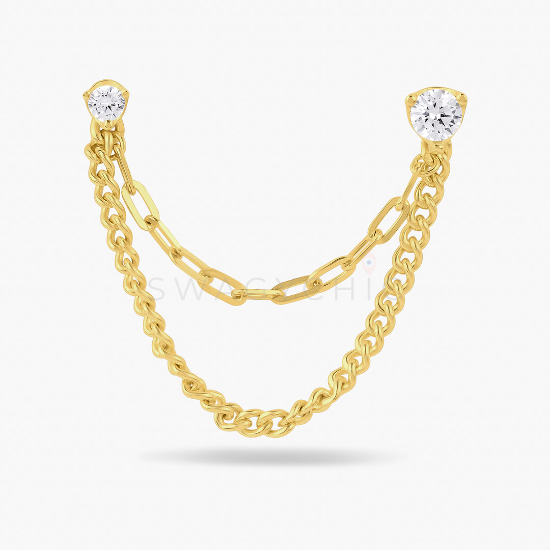 Chain Link Double Piercing - Swagychic