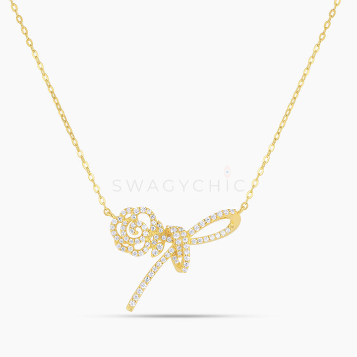 Chic Rose Bow Tie Necklace - Swagychic