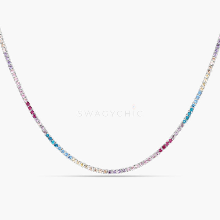 Dainty Rainbow Tennis Necklace - Swagychic