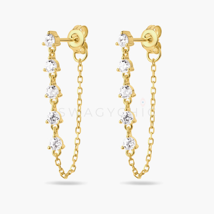 Dangle Crystal Chain Earrings - Swagychic