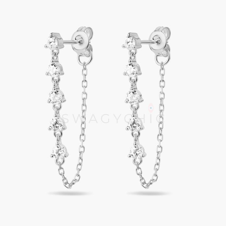 Dangle Crystal Chain Earrings - Swagychic