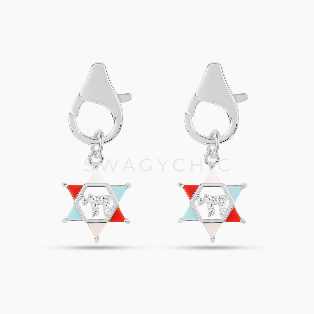 David Charm Natural Stone Clip Earrings - Swagychic