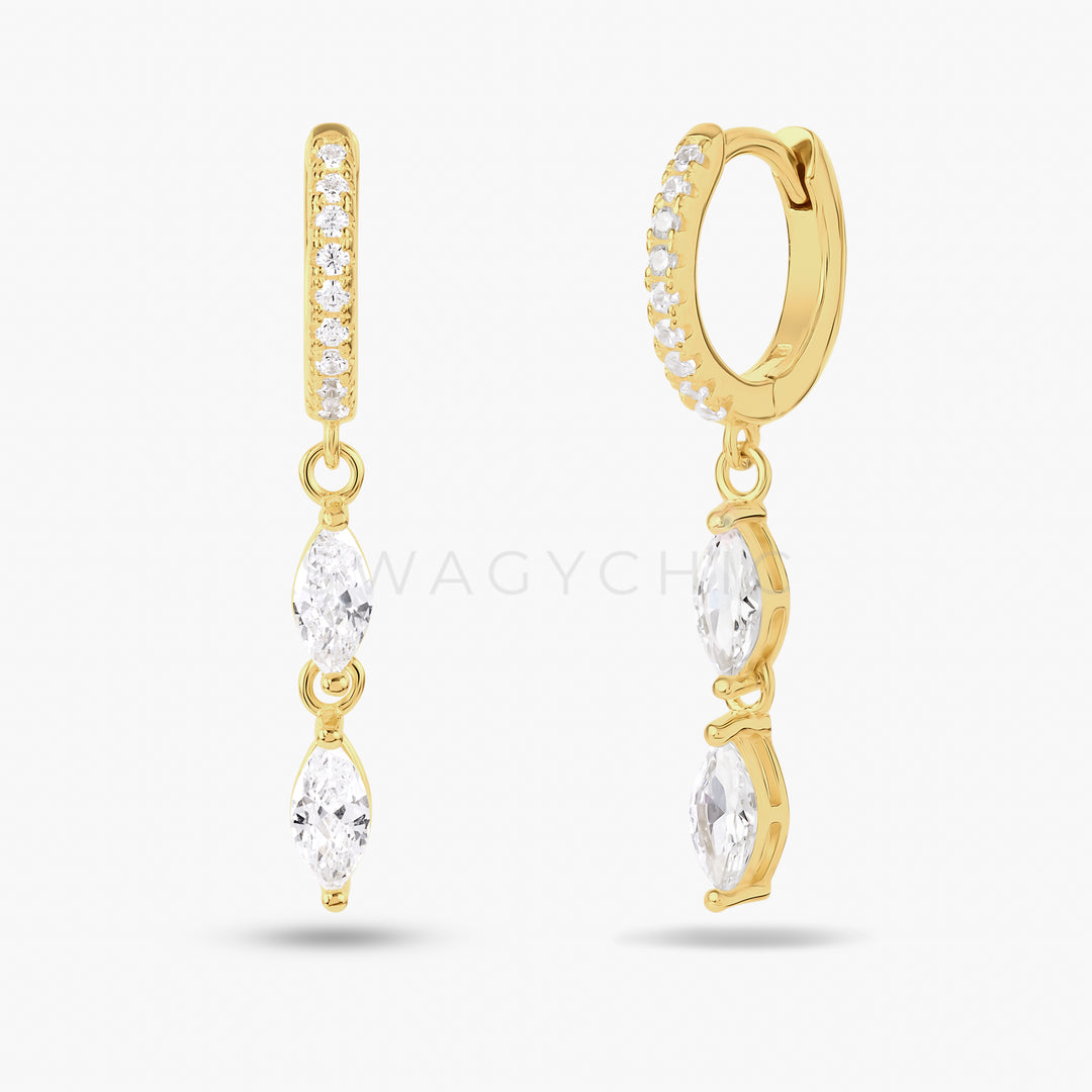 Double Marquise Huggies - Swagychic