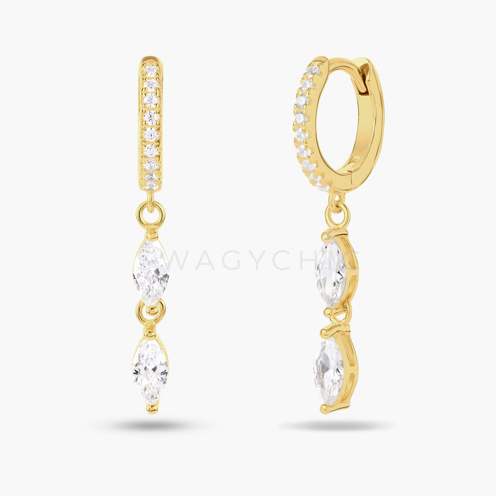 Double Marquise Huggies - Swagychic