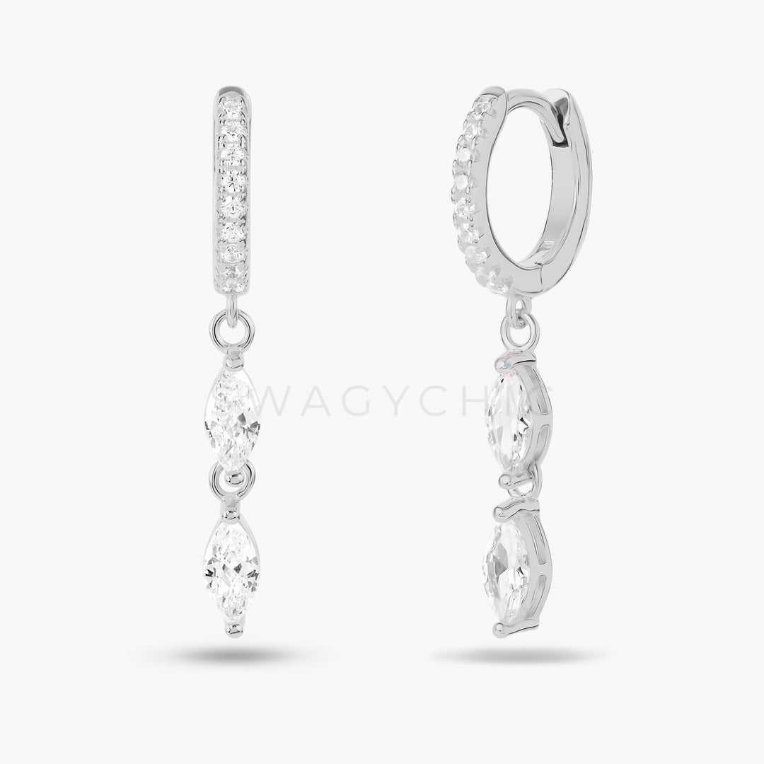 Double Marquise Huggies - Swagychic