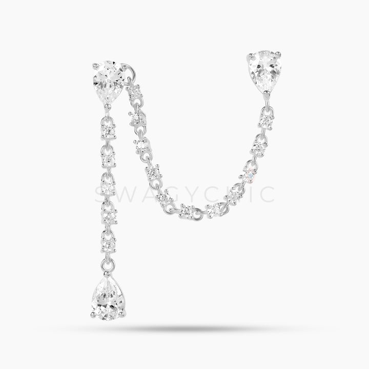Elegance Teardrop CZ Double Piercing - Swagychic