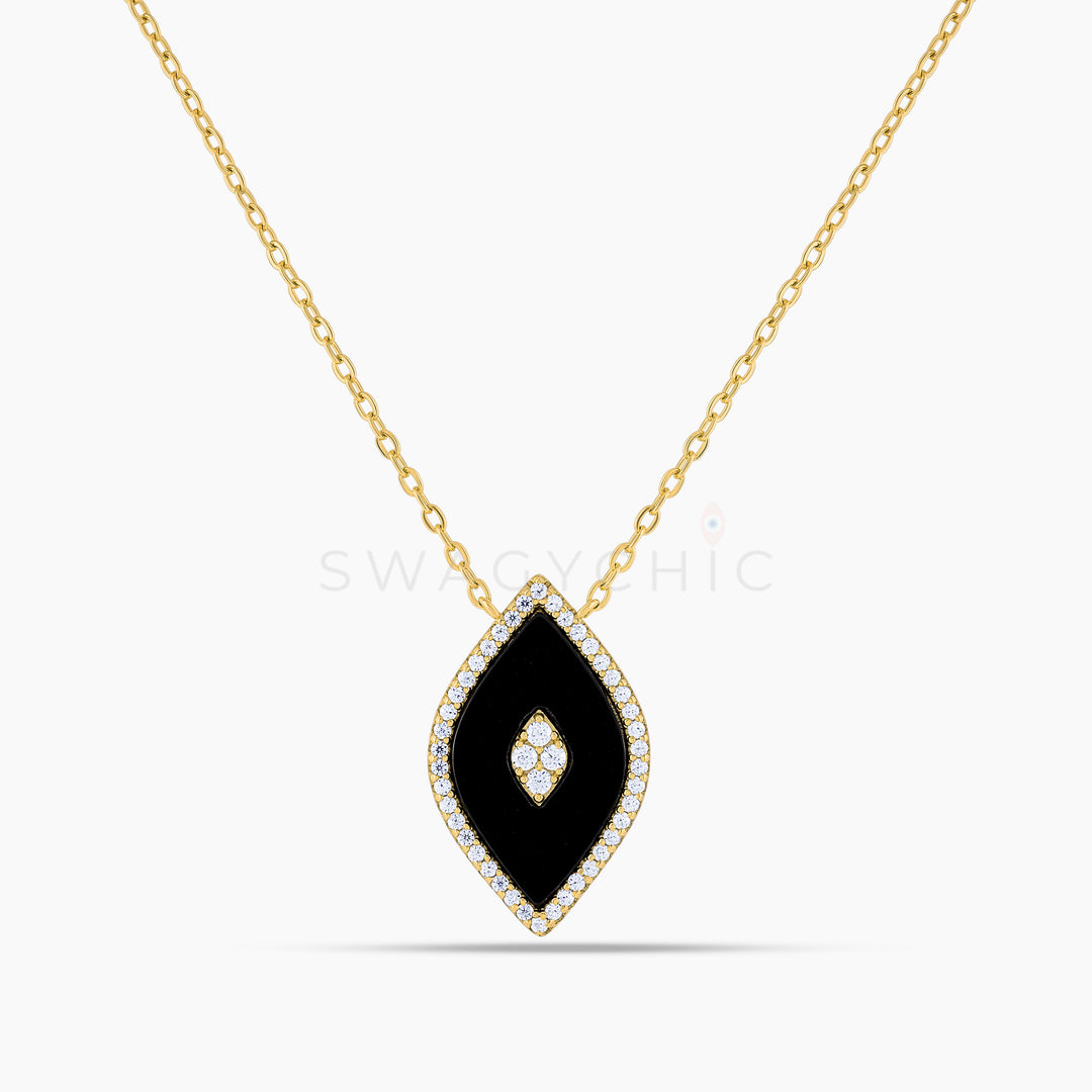 Elevated Eye Black Onyx Necklace - Swagychic