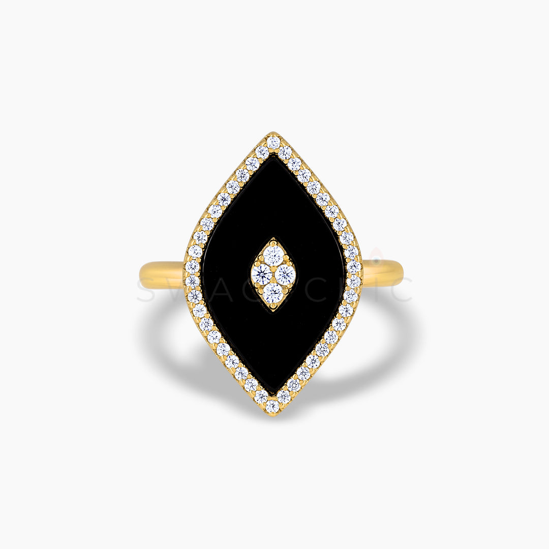 Elevated Eye Black Onyx Ring - Swagychic