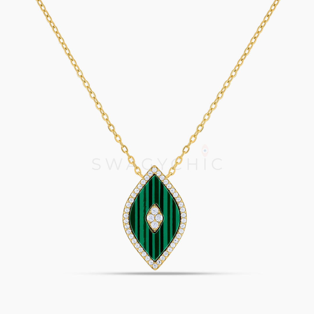 Elevated Eye Malachite Necklace - Swagychic