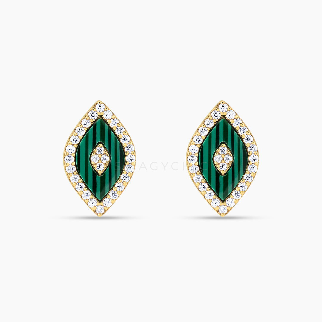 Elevated Eye Malachite Studs - Swagychic