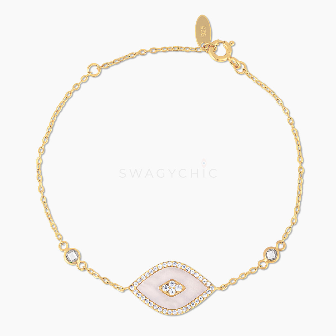 Elevated Eye Mother of Pearl Bracelet - Swagychic