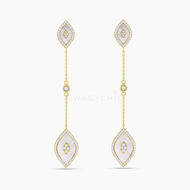 Elevated Eye Mother of Pearl Drop Earrings - Swagychic
