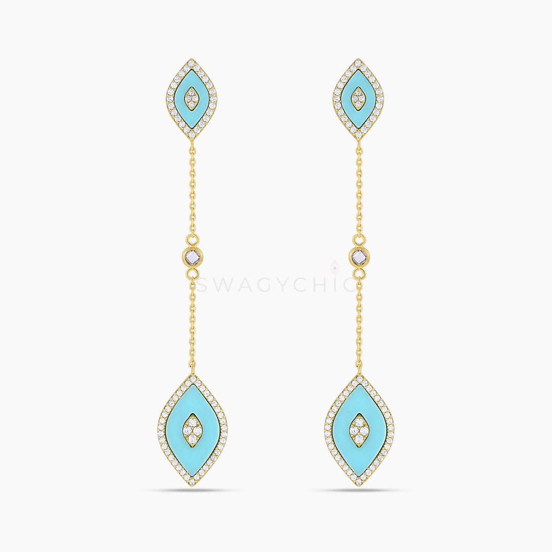 Elevated Eye Turquoise Drop Earrings - Swagychic