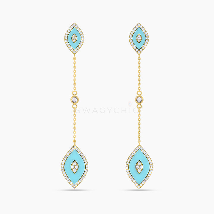 Elevated Eye Turquoise Drop Earrings - Swagychic