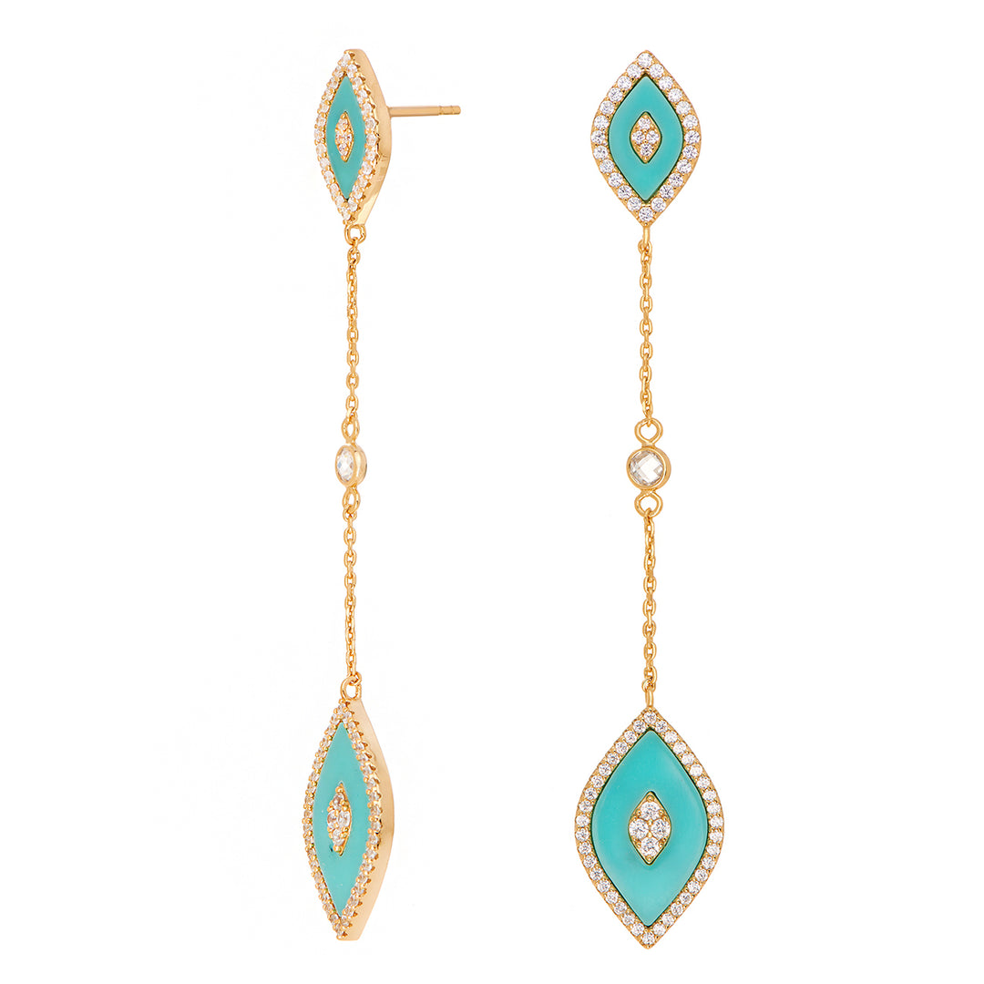 Elevated Eye Turquoise Drop Earrings - Swagychic