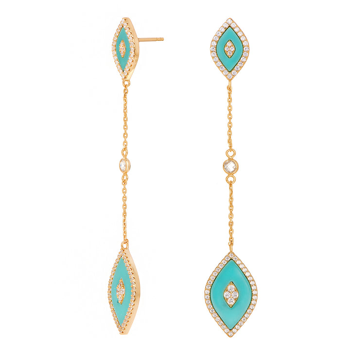 Elevated Eye Turquoise Drop Earrings - Swagychic