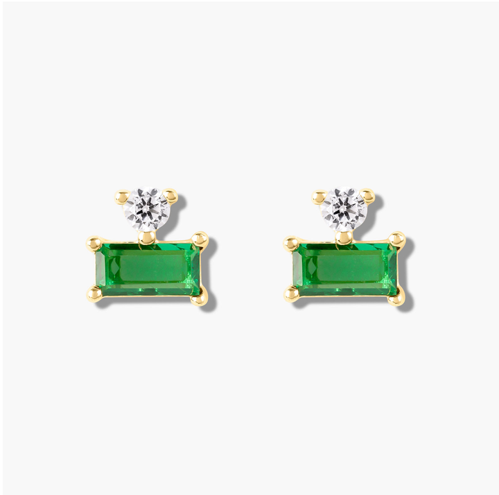 Baguette Point Studs- Gold