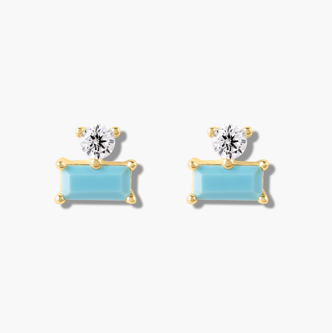 Baguette Point Studs- Gold