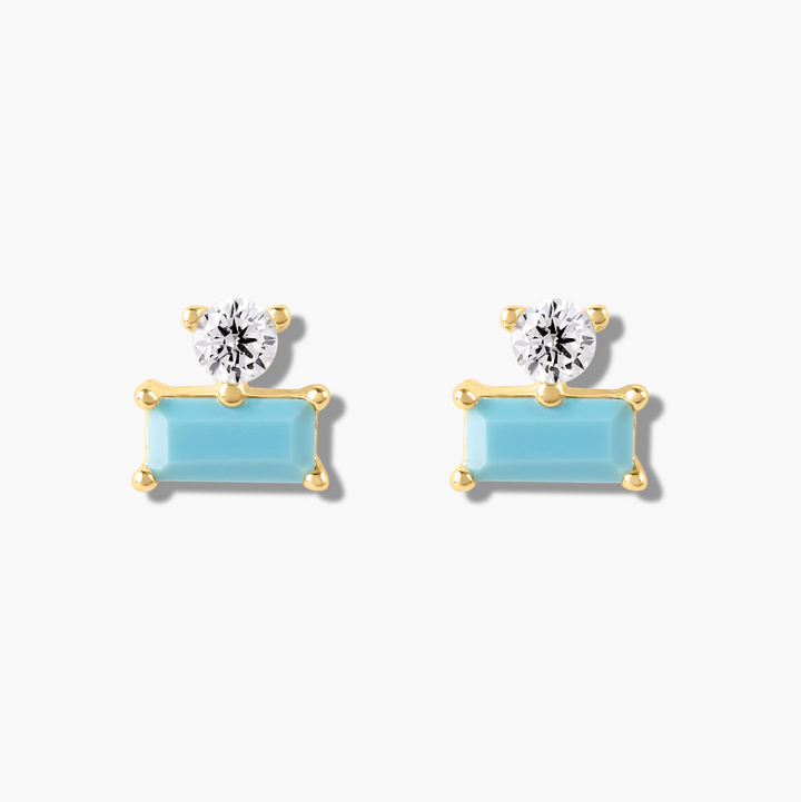 Baguette Point Studs- Gold