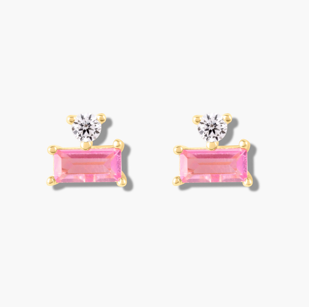 Baguette Point Studs- Gold