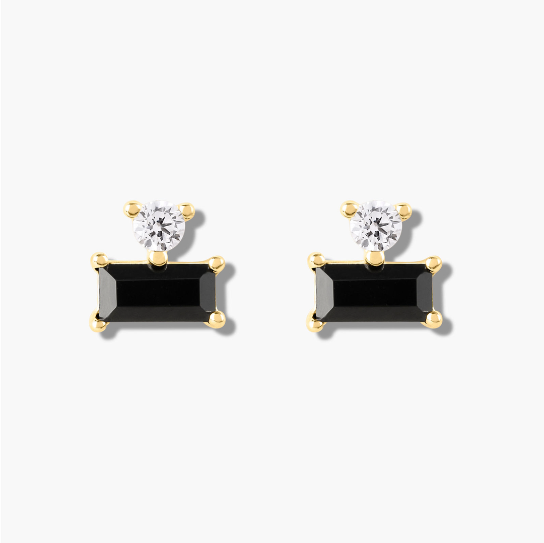 Baguette Point Studs- Gold