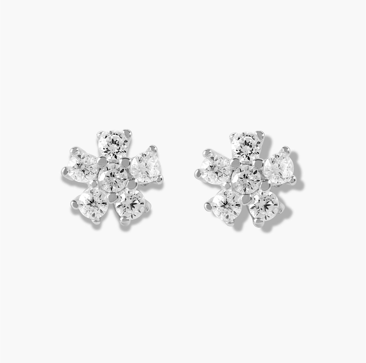 Mini Flower Studs- Silver