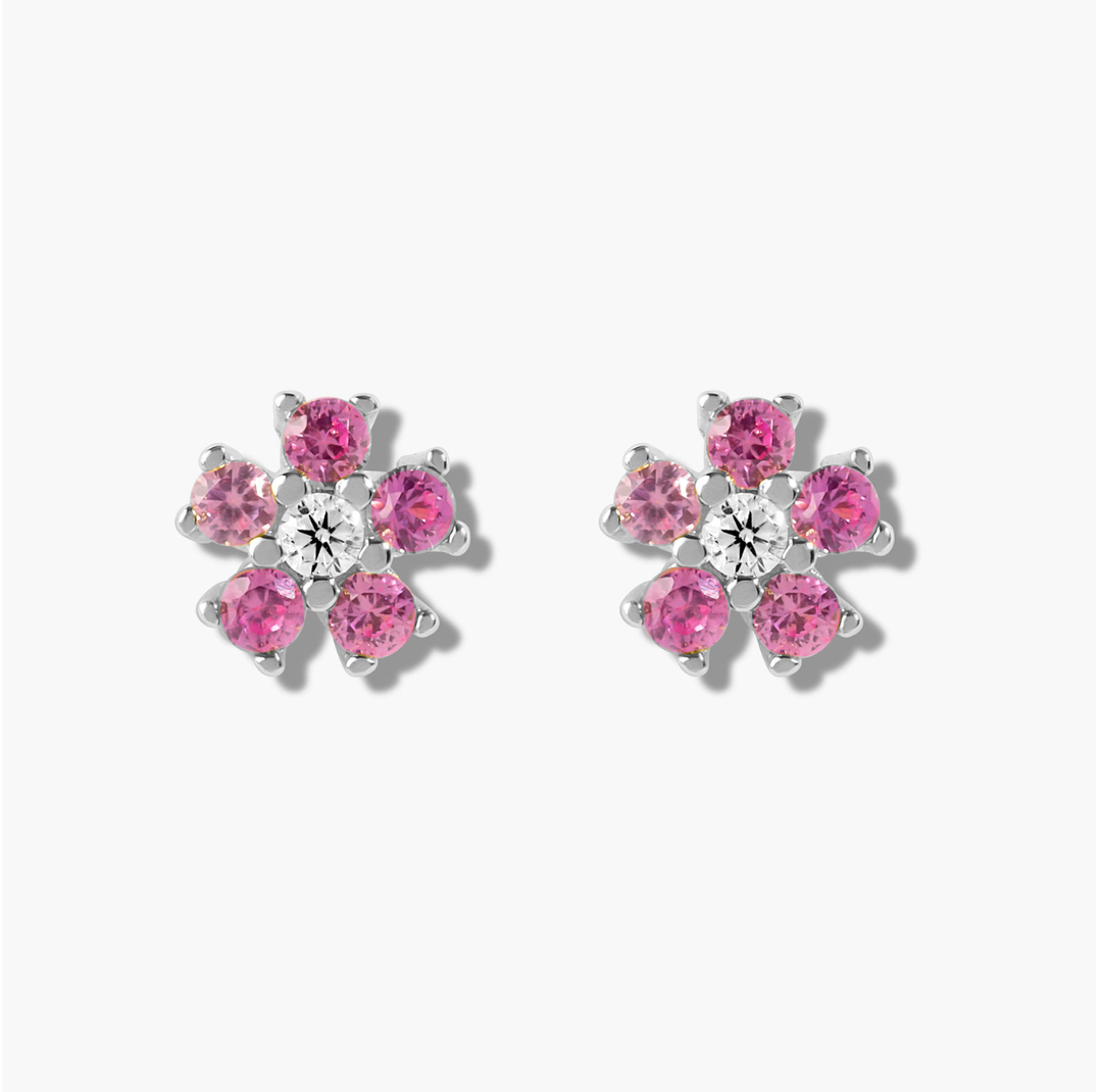 Mini Flower Studs- Silver