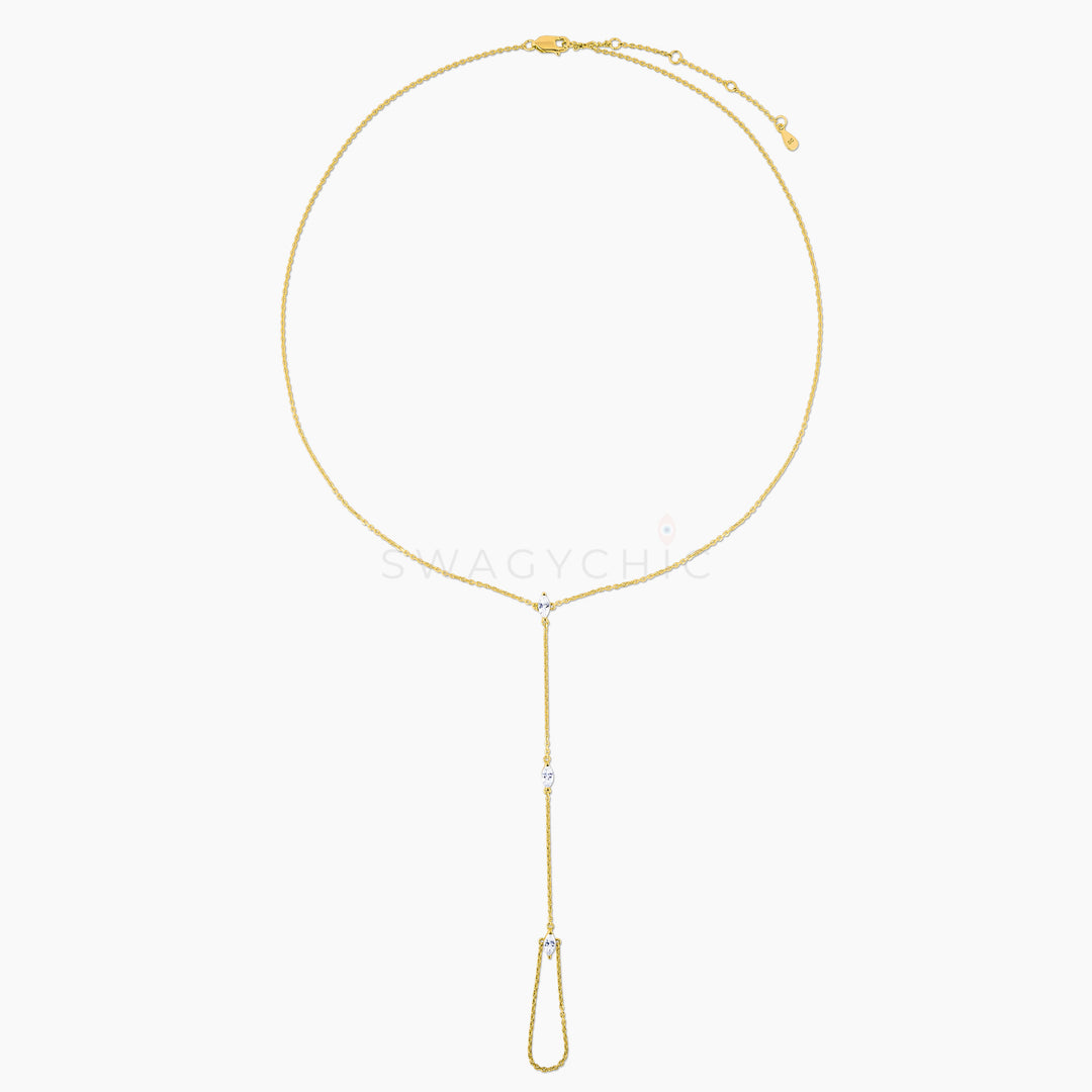 Marquise Elegance Wrap Hand Chain Bracelet - Swagychic